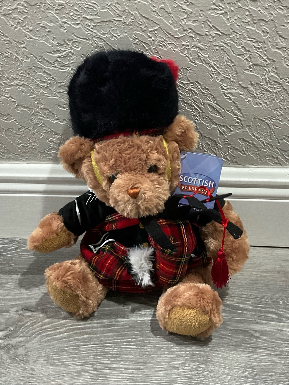 Scottish Piper Bear Plush Bear in Highland Dress w Original Tag By Keel Toys